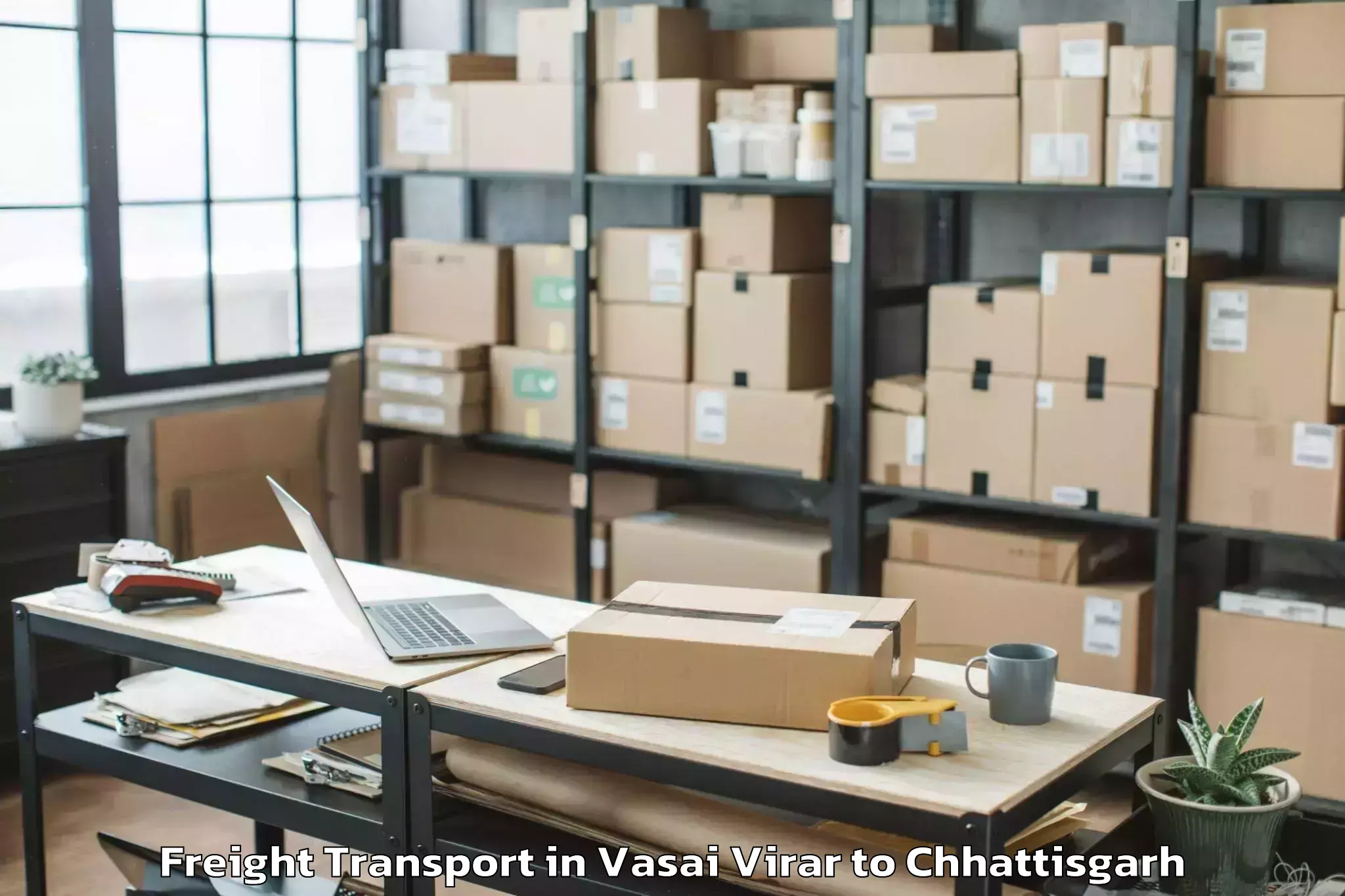 Reliable Vasai Virar to Chirimiri Freight Transport